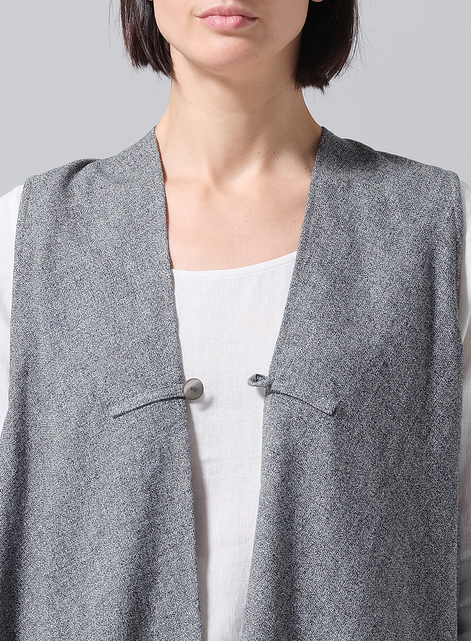Linen A-Line Mid-Length Vest
