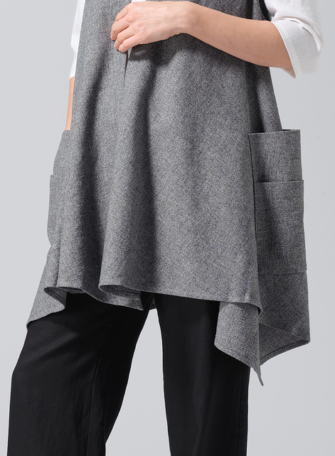 Linen A-Line Mid-Length Vest