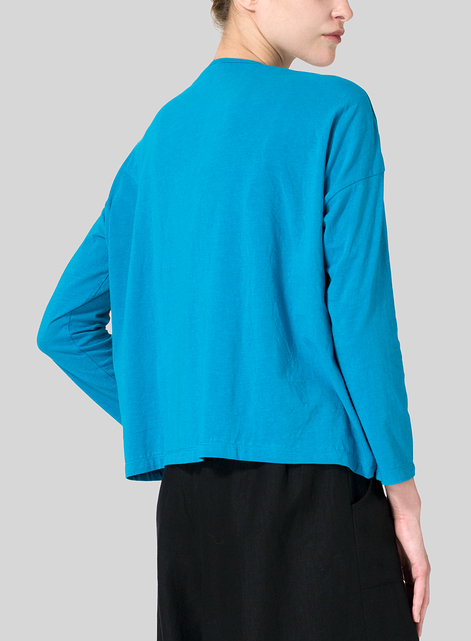 Cotton V-neck Boxy Top