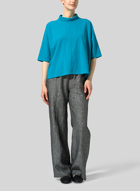 Cotton Cowl Neck Box Top