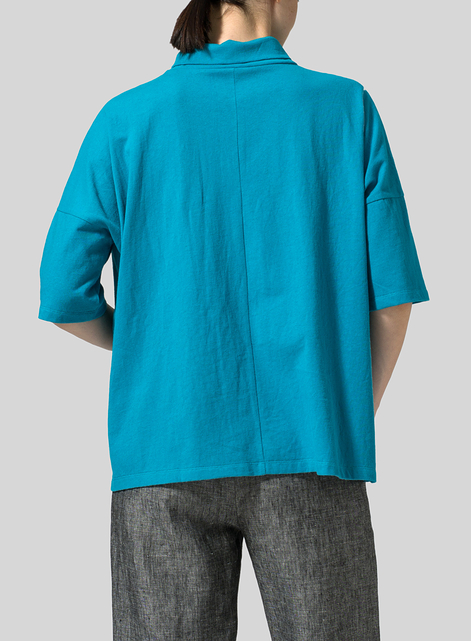 Cotton Cowl Neck Box Top