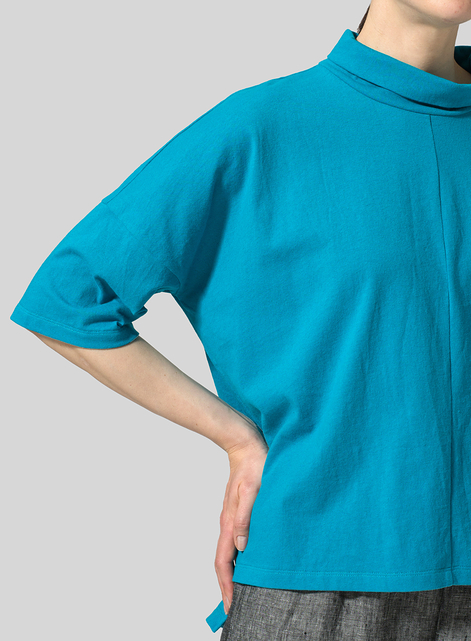 Cotton Cowl Neck Box Top