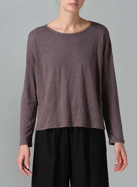 Linen Knitted Long Sleeves T-Shirt