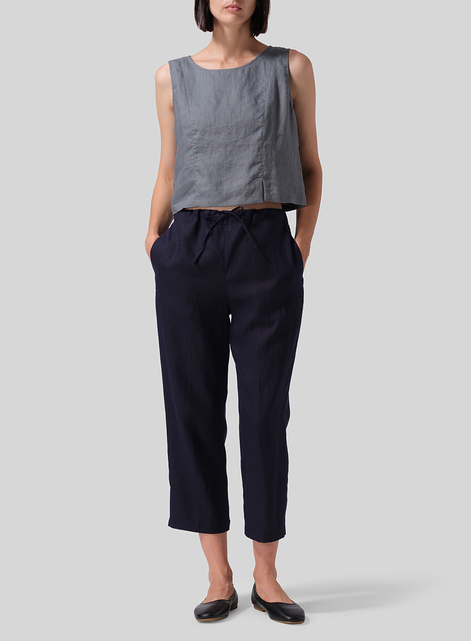 Linen Cropped Pants