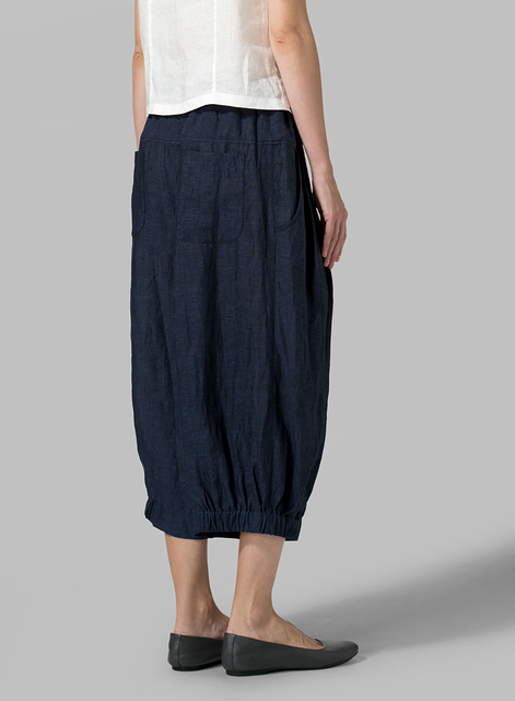 Linen Crumple Effect Harem Pants
