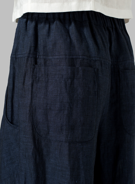 Linen Crumple Effect Harem Pants