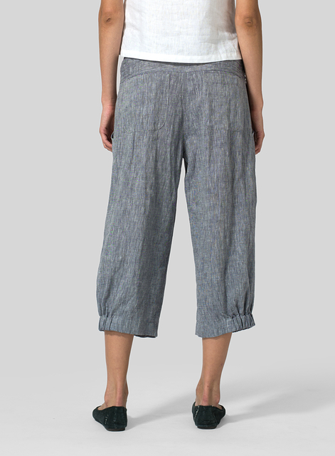 Linen Crumple Effect Harem Pants