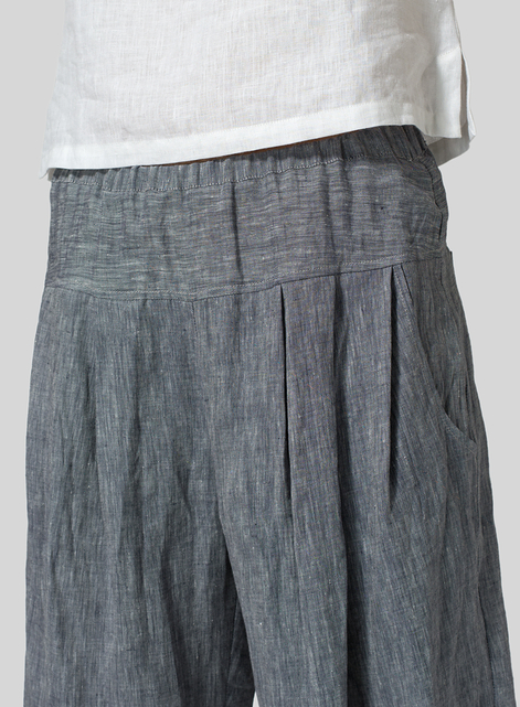 Linen Crumple Effect Harem Pants