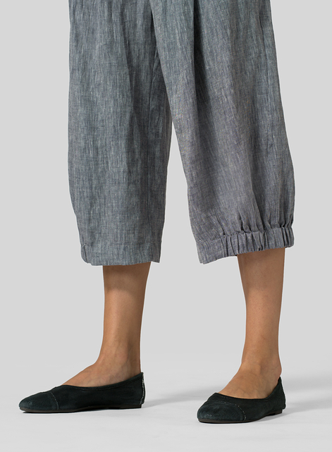 Linen Crumple Effect Harem Pants