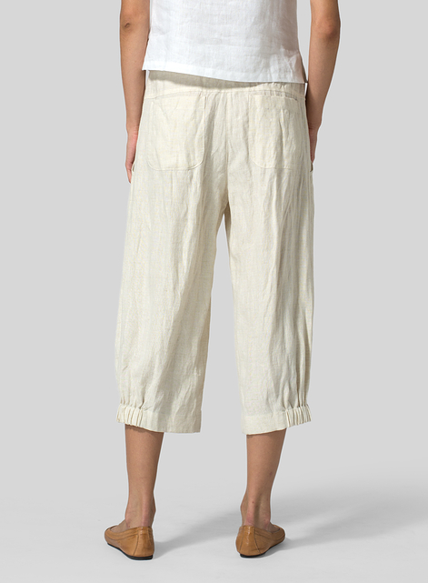 Linen Crumple Effect Harem Pants