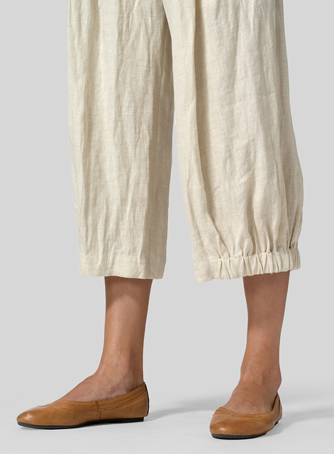 Linen Crumple Effect Harem Pants