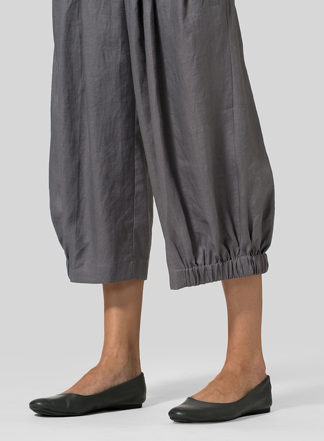 Linen Crumple Effect Harem Pants
