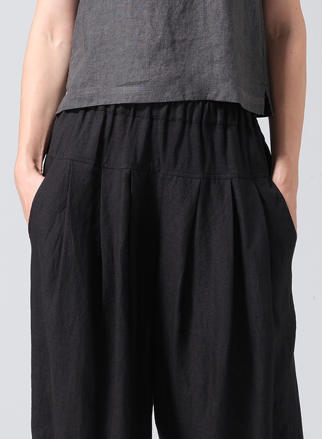 Linen Crumple Effect Harem Pants
