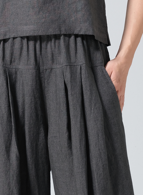 Linen Crumple Effect Harem Pants