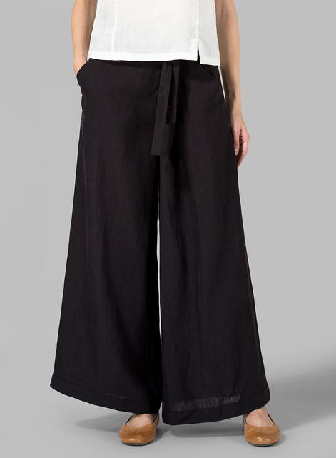 Linen Wide-Leg Pants