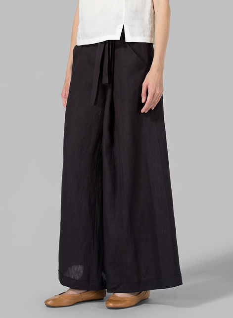 Linen Wide-Leg Pants