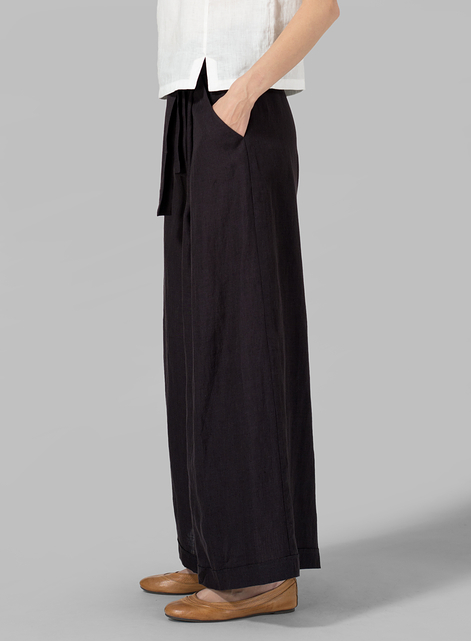 Linen Wide-Leg Pants
