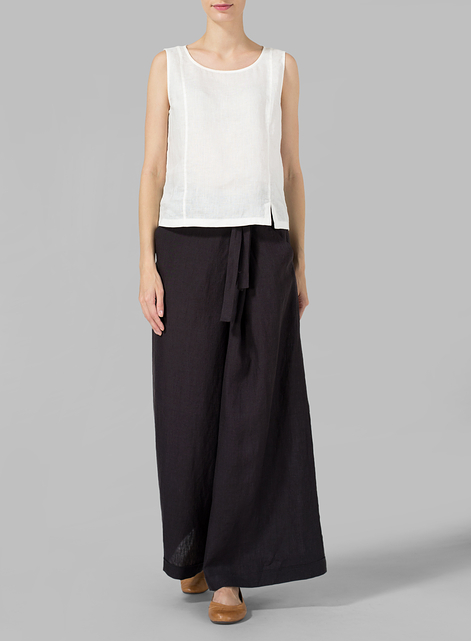 Linen Wide-Leg Pants