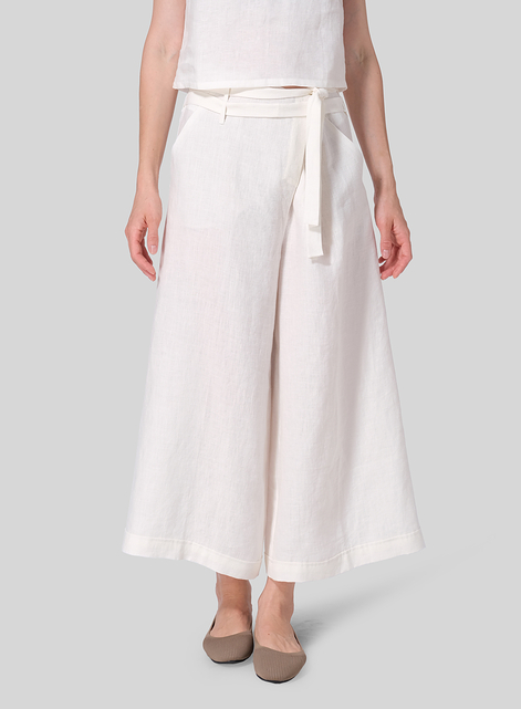 Linen Wide-Leg Pants