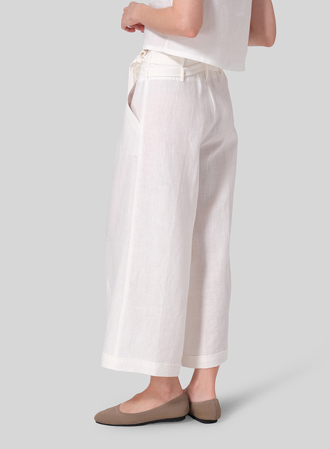 Linen Wide-Leg Pants