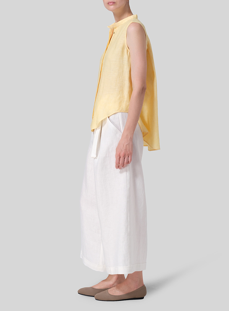 Linen Wide-Leg Pants