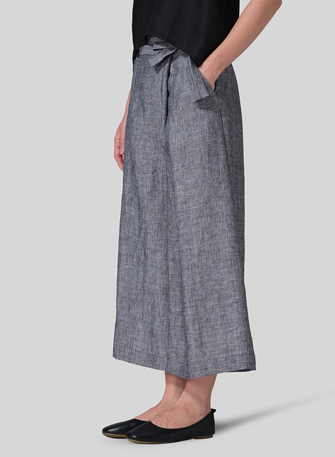 Linen Wide-Leg Pants