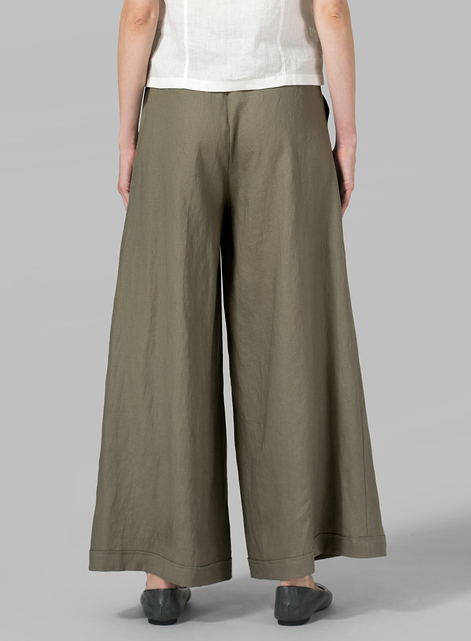Linen Wide-Leg Extra Long Pants