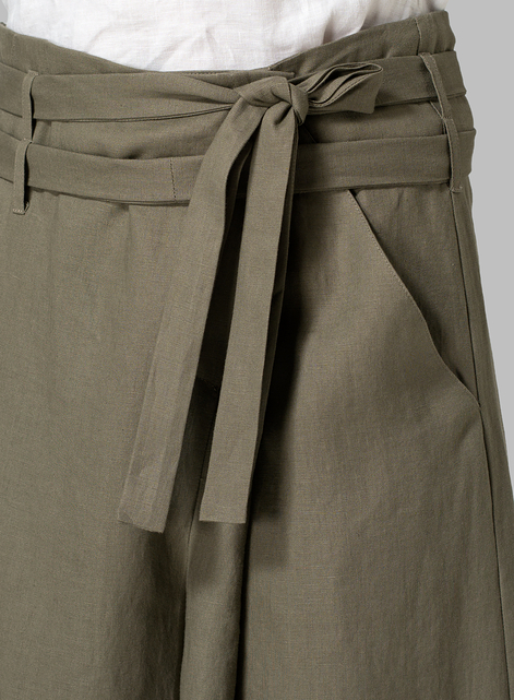 Linen Wide-Leg Extra Long Pants