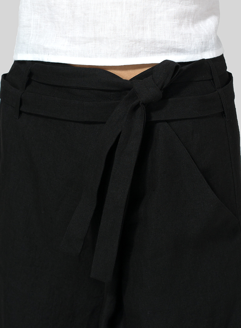 Linen Wide-Leg Extra Long Pants