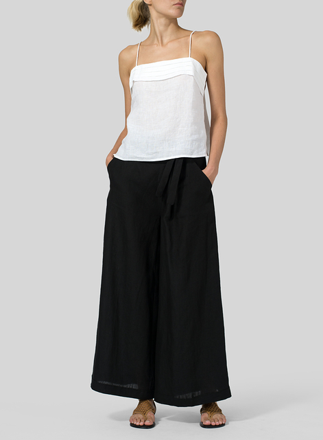 Linen Wide-Leg Extra Long Pants