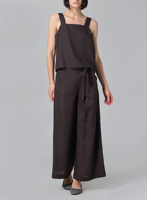 Linen Wide-Leg Extra Long Pants