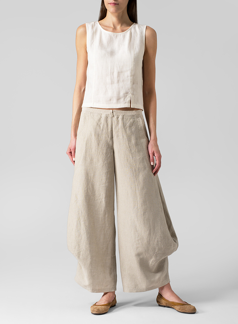 Linen Flared Leg Pants