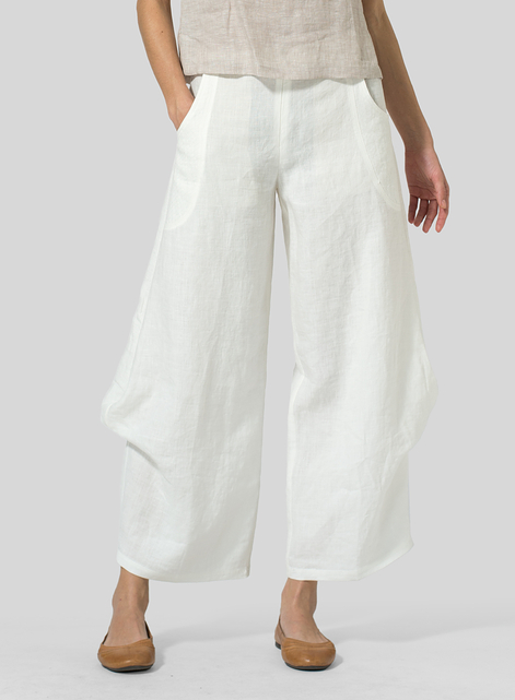 Linen Flared Leg Pants