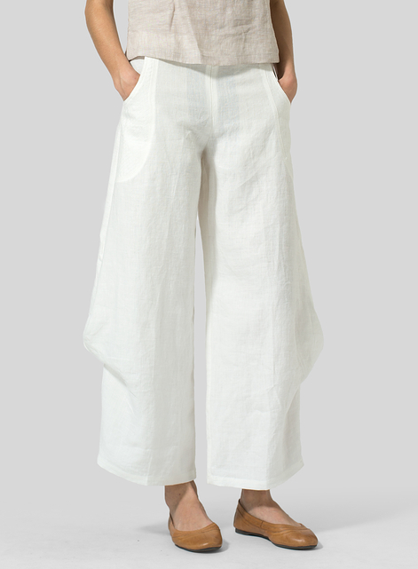 Linen Flared Leg Pants