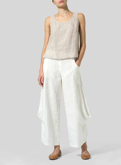 Linen Flared Leg Pants