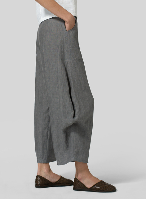 Linen Flared Leg Pants