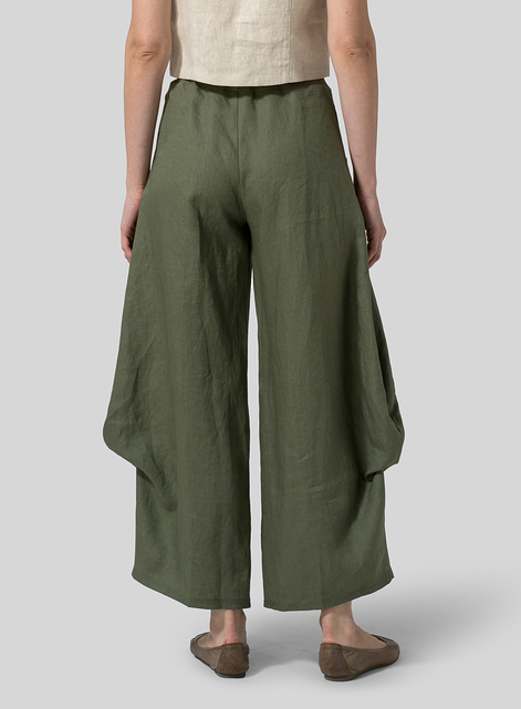 Linen Flared Leg Pants