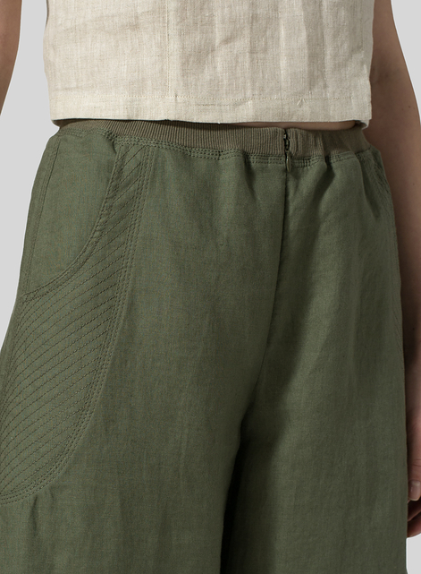 Linen Flared Leg Pants