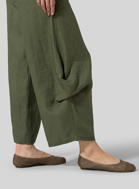 Linen Flared Leg Pants