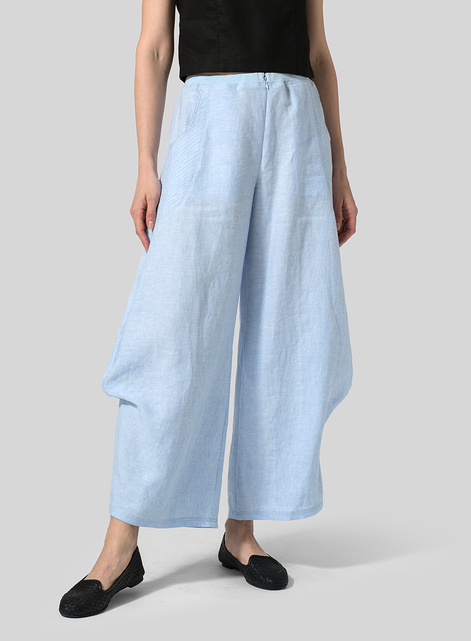 Linen Flared Leg Pants