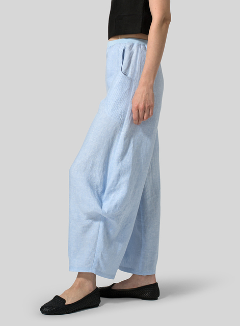 Linen Flared Leg Pants