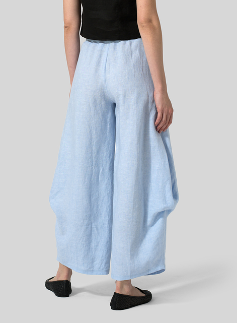 Linen Flared Leg Pants