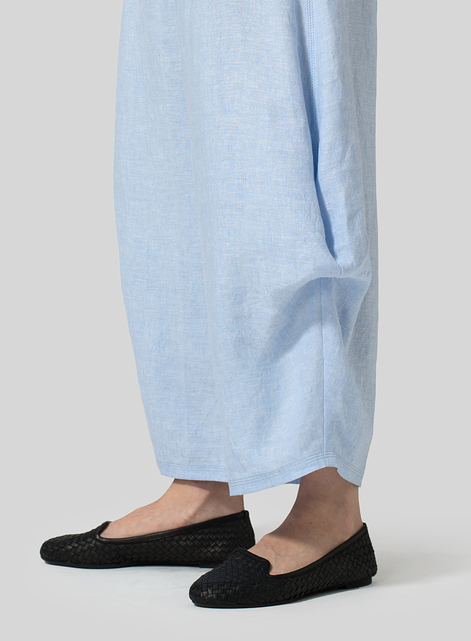 Linen Flared Leg Pants