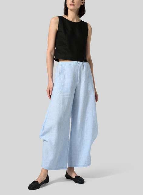 Linen Flared Leg Pants