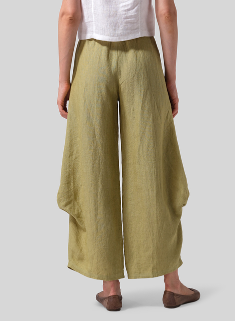 Linen Flared Leg Pants