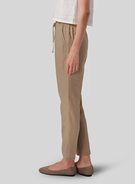Linen Casual Ankle Length Pants