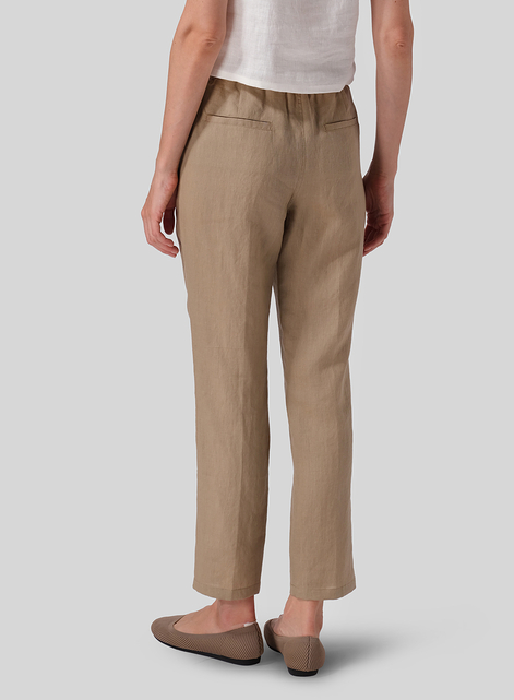 Linen Casual Ankle Length Pants
