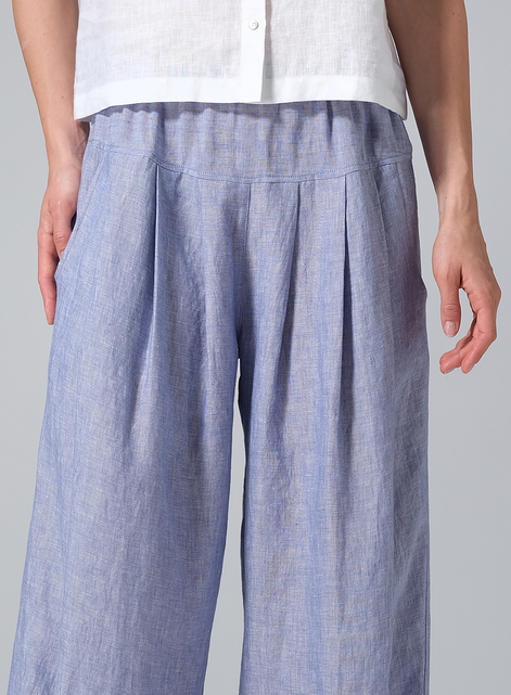 Linen Crumple Effect Harem Pants (Long)