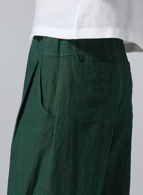 Linen Crumple Effect Harem Pants (Long)