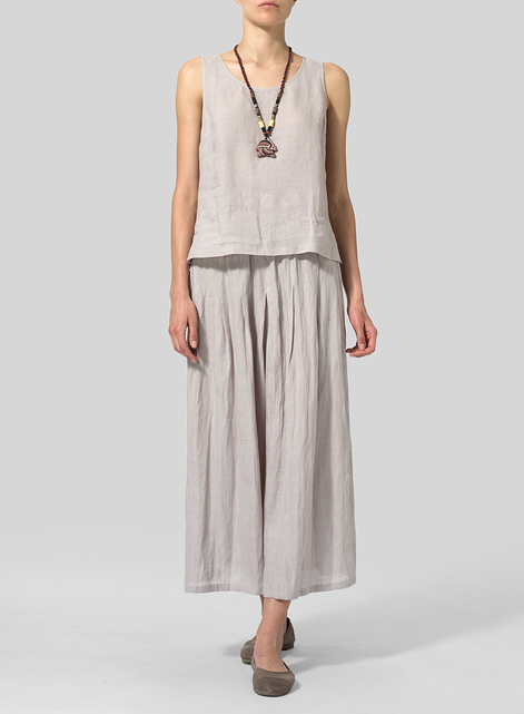 Linen Pleated Culottes
